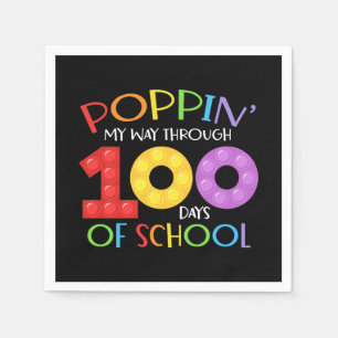 Poppin my way through 100 days of school napkin