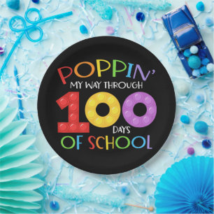 Poppin my way through 100 days of school paper plate