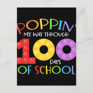 Poppin my way through 100 days of school postcard