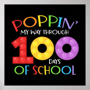 Poppin my way through 100 days of school poster
