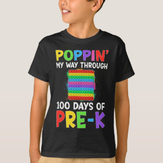 Poppin My Way Through 100 Days Of School Pre-k Boy T-Shirt