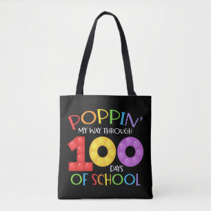 Poppin my way through 100 days of school tote bag