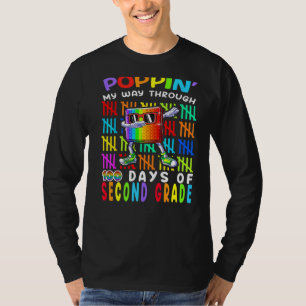 Poppin My Way Through 100 Days Of Second Grade 100 T-Shirt