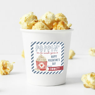 Poppin' Popcorn Classroom Valentines Day Square Sticker