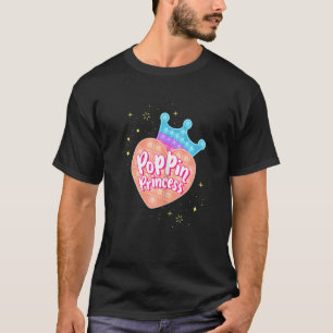 Poppin Princess Pink Sweet Crown Heart Princess T-Shirt