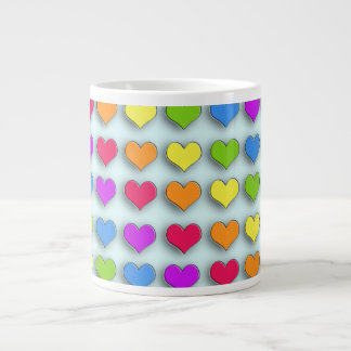 Poppin Retro Hearts Large Coffee Mug