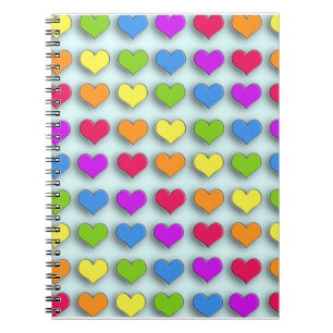 Poppin Retro Hearts Notebook