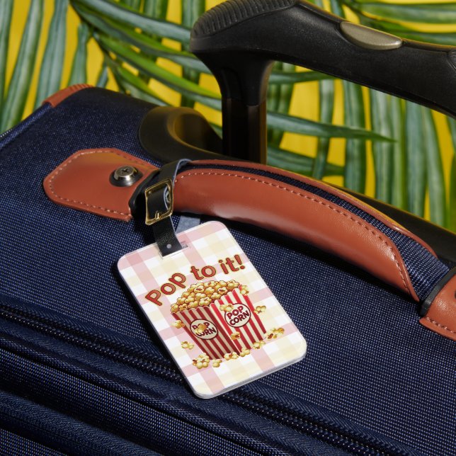 Poppin' with Style - "Pop to it!" Luggage Tag (Front Insitu 1)