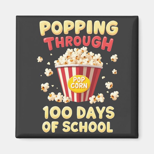 Popping 100 Days of School Magnet (Front)