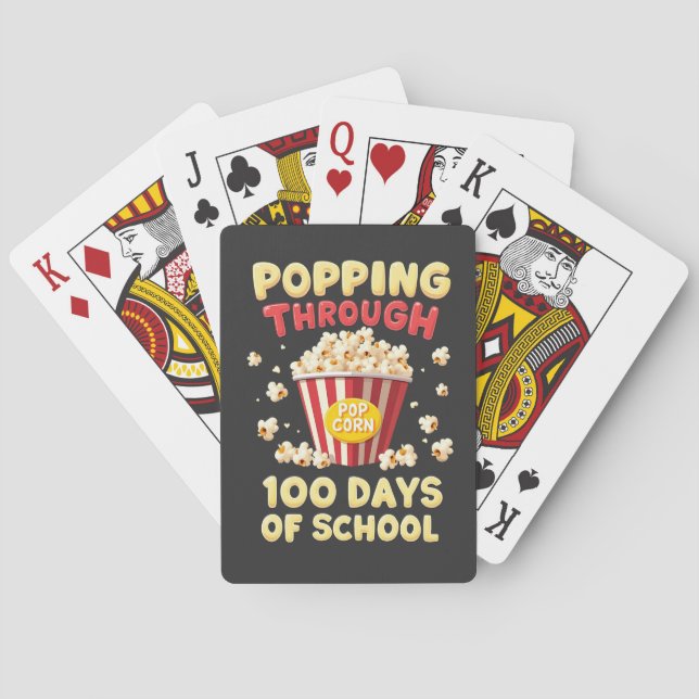 Popping 100 Days of School Playing Cards (Back)