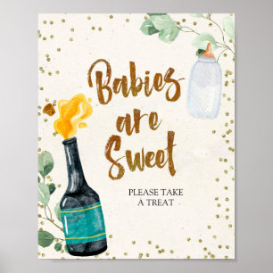 Popping Bottles Babies are Sweet Baby Shower Sign