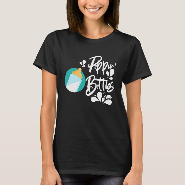 Popping Bottles Baby Children Milk Baby Bottle T-Shirt (Front)