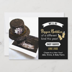 Popping Bottles New Years Baby Announcement