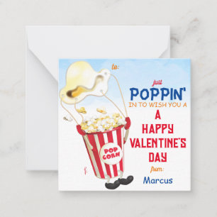 Popping By Popcorn Valentine Card