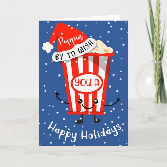 popping by to wish you a happy holidays card (Front)