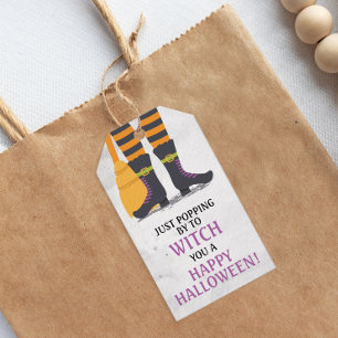 Popping By to Witch you a Happy Halloween Gift Tags