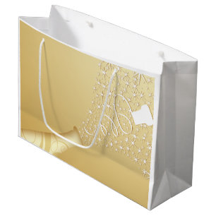 Popping Champagne  in Gold Large Gift Bag