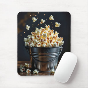 Popping Popcorn In Metal Bucket Mouse Mat
