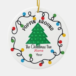 Poppit Ornament, Poppin Around The Christmas Tree  Ceramic Tree Decoration