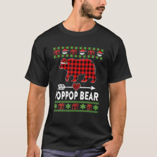 Poppop Bear Santa Red Plaid Family Pyjamas For T-Shirt