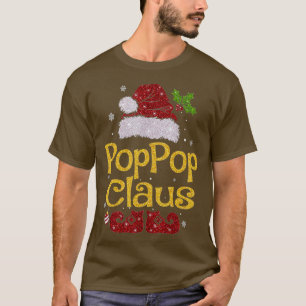 PopPop Claus Christmas Pajama Family Matching Xmas T-Shirt