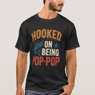 PopPop Fishing Grandpa Fathers Day Fisherman Gift T-Shirt