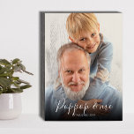 Poppop & Me | Established 20XX | Photo Wooden Box Sign<br><div class="desc">This stylish Poppop & me customised wooden box sign, is the ideal gift for fathers day, birthday, christmas and any other occassion! The keepsake features a simplistic design with your favourite photograph, script text 'POPPOP AND ME'. All font styles, size and text colour can be changed by clicking on the...</div>