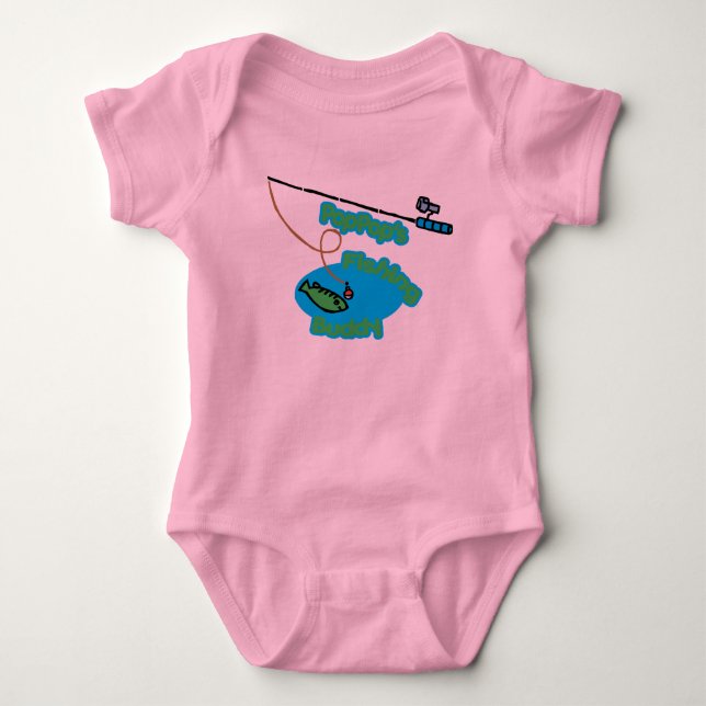 PopPop's Fishing Buddy Baby Bodysuit (Front)