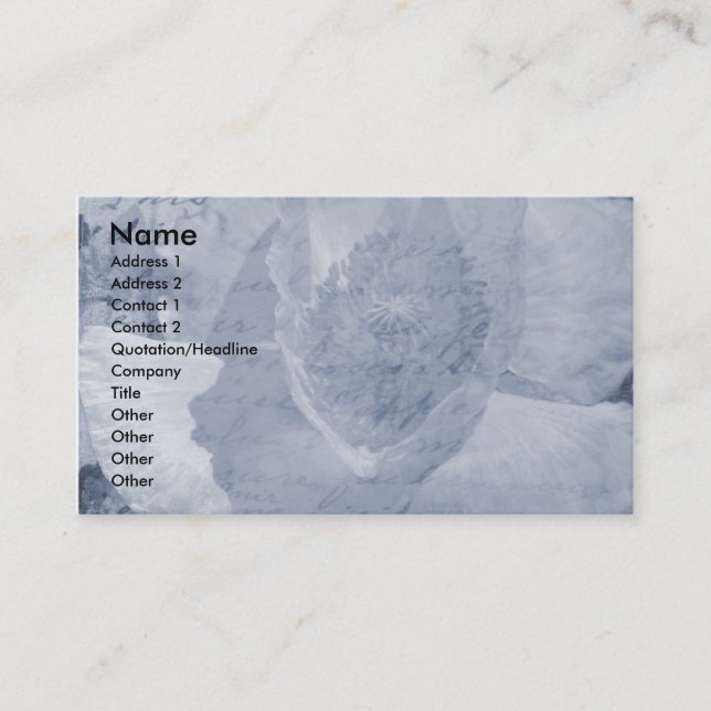 Poppy 2 business card (Front)