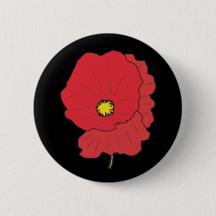 Poppy 6 Cm Round Badge