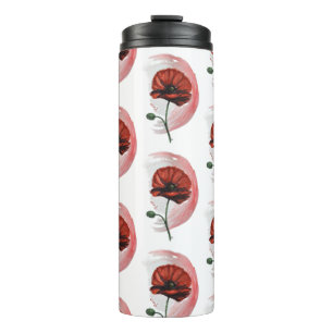 Poppy: A Delicate & Vibrant Watercolor Flower Thermal Tumbler