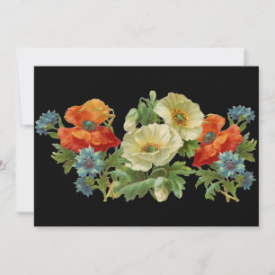 Poppy and Cornflowers Custom Floral Invitations