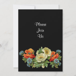 Poppy and Cornflowers Custom Floral Invitations