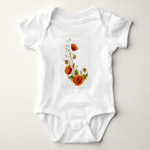 Poppy art baby bodysuit