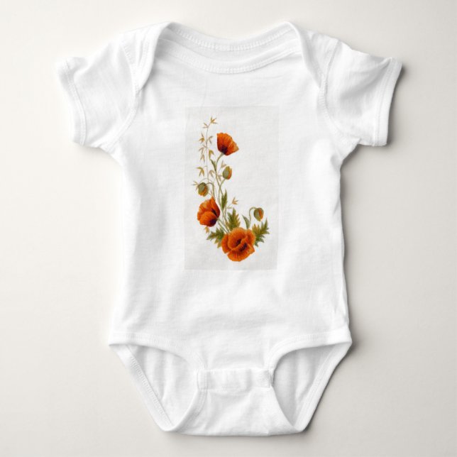 Poppy art baby bodysuit (Front)