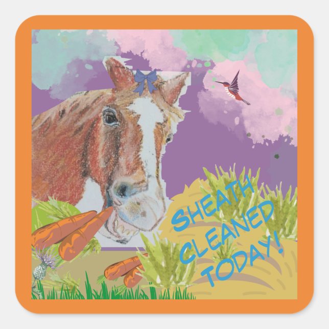 Poppy Art fun colours sheath cleaned Square Sticker (Front)