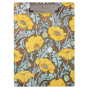 Poppy Art Illustration Flower Nouveau  Clipboard