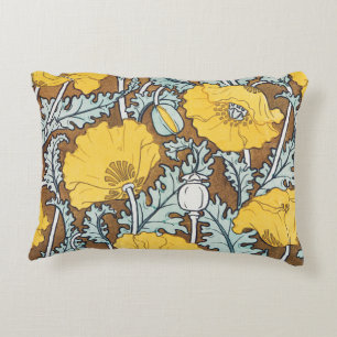 Poppy Art Illustration Flower Nouveau  Decorative Cushion