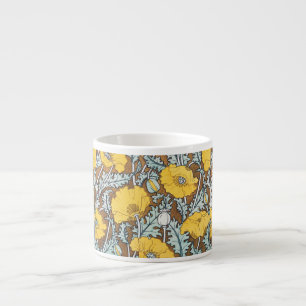 Poppy Art Illustration Flower Nouveau  Espresso Cup