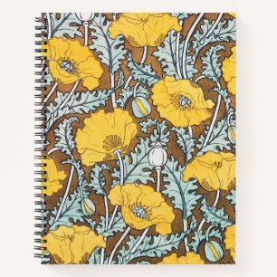Poppy Art Illustration Flower Nouveau  Notebook