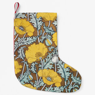 Poppy Art Illustration Flower Nouveau Small Christmas Stocking