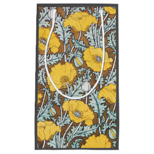 Poppy Art Illustration Flower Nouveau  Small Gift Bag