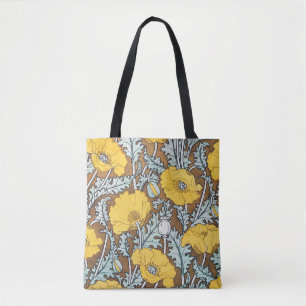 Poppy Art Illustration Flower Nouveau Tote Bag