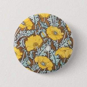 Poppy Art Illustration Flower Pattern 6 Cm Round Badge
