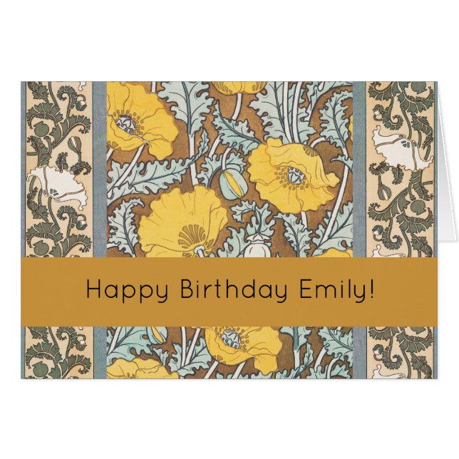 poppy art illustration yellow flower (Front Horizontal)