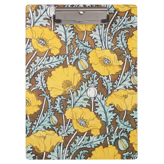 poppy art illustration yellow flower clipboard (Front)