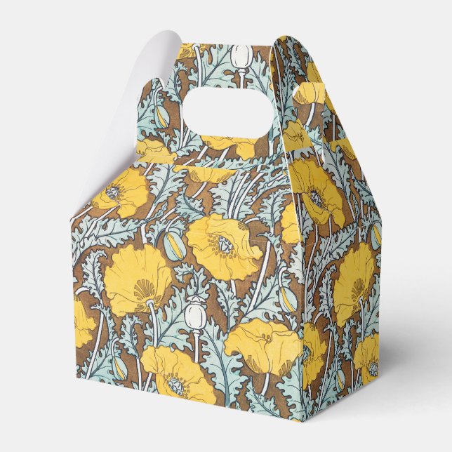 poppy art illustration yellow flower favour box (Front Side)
