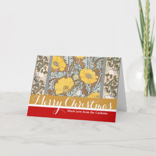 poppy art illustration yellow flower holiday card