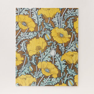 poppy art illustration yellow flower jigsaw puzzle