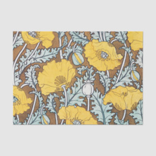 poppy art illustration yellow flower tissue paper
